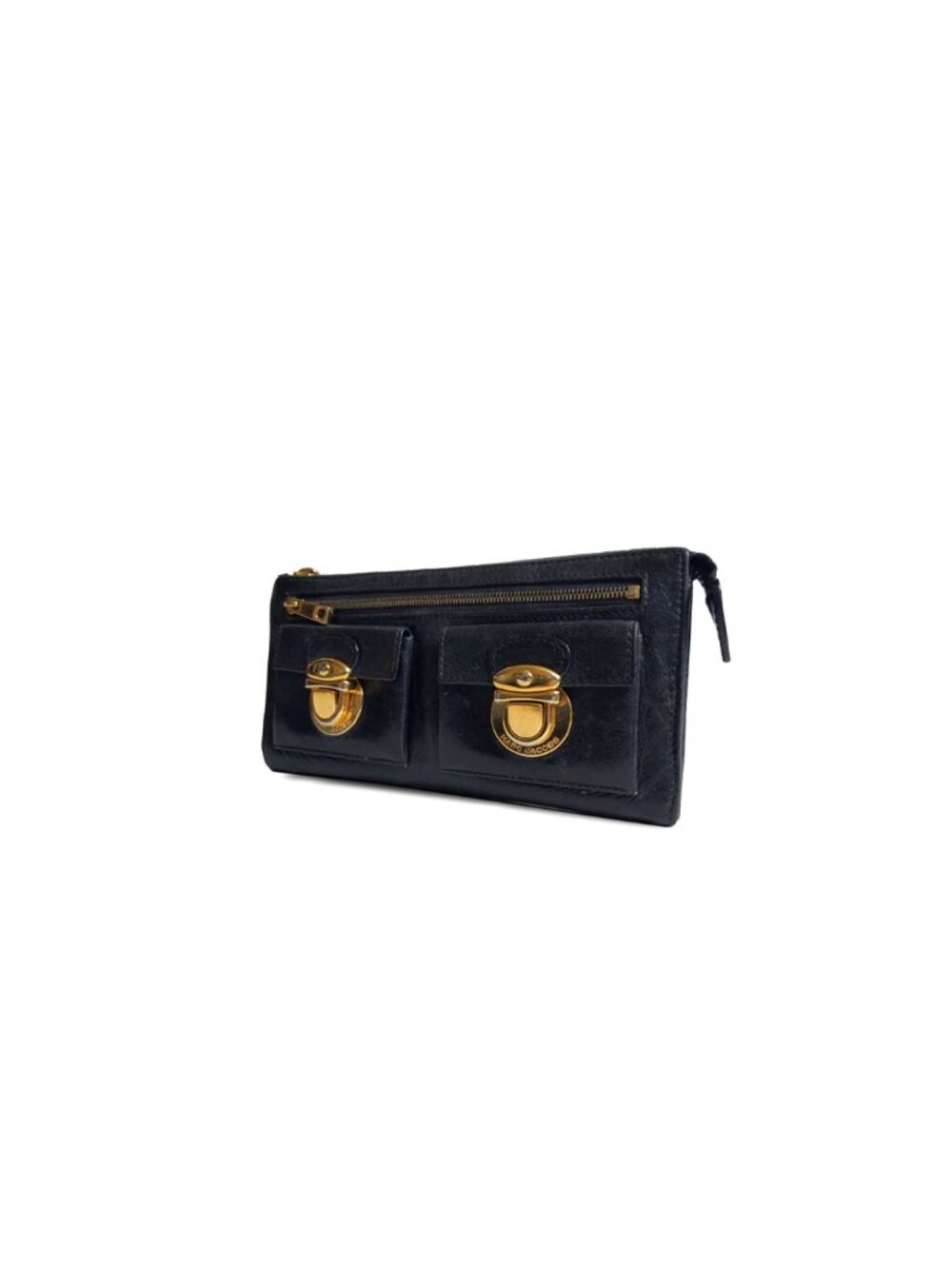 Marc Jacobs Wallet Black Leather Clutch Purse